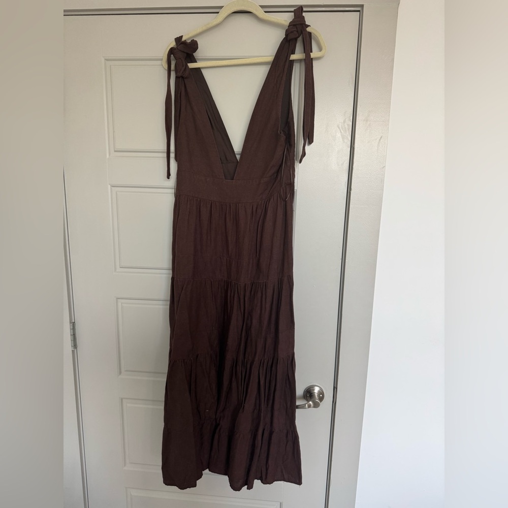 House of Harlow 1960 Brown Tiered Maxi Dress - Picture 2 of 4